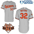 Custom Fan-Made Matt Wieters Baltimore Orioles #32 Grey 1954 Baseball Jersey