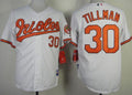 Custom Fan-Made Chris Tillman Baltimore Orioles #30 White 1954 Baseball Jersey