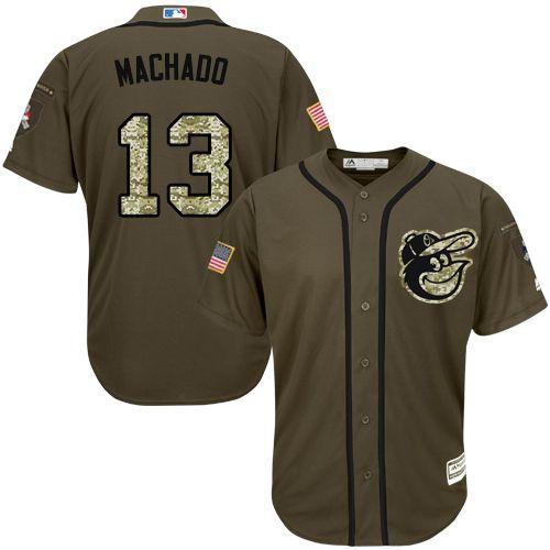 Custom Fan-Made Manny Machado Baltimore Orioles #13 Green Service Edition Baseball Jersey
