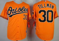 Custom Fan-Made Chris Tillman Baltimore Orioles #30 Orange 1954 Baseball Jersey