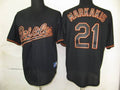 Custom Fan-Made Nick Markakis Baltimore Orioles #21 Black Baseball Jersey