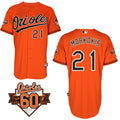 Custom Fan-Made Nick Markakis Baltimore Orioles #21 Orange 1954 Baseball Jersey