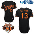 Custom Fan-Made Manny Machado Baltimore Orioles #13 Black 1954 Baseball Jersey