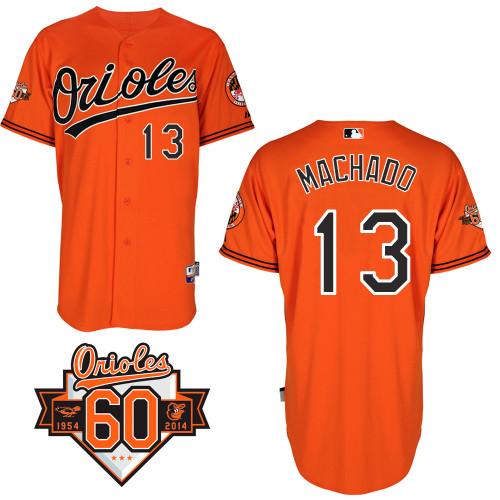 Custom Fan-Made Manny Machado Baltimore Orioles #13 Orange 1954 Baseball Jersey