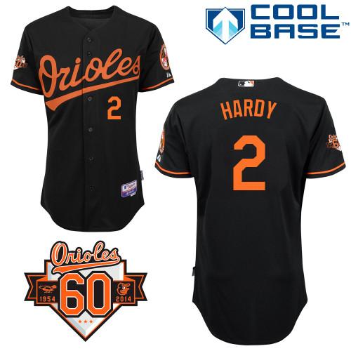 Custom Fan-Made J.J. Hardy Baltimore Orioles #2 Black 1954 Baseball Jersey