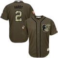 Custom Fan-Made J.J. Hardy Baltimore Orioles #2 Green Service Edition Baseball Jersey