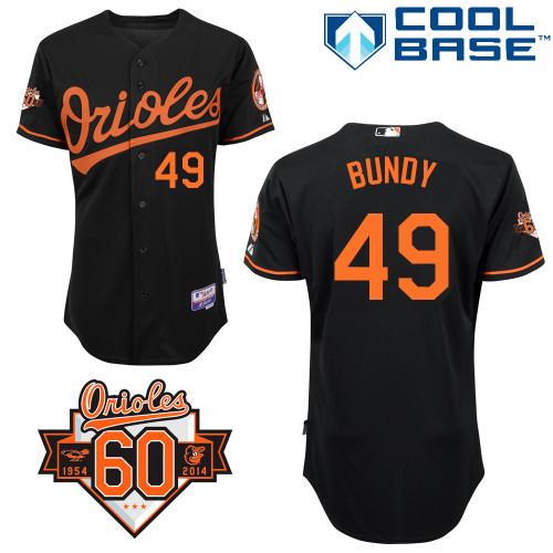 Custom Fan-Made Dylan Bundy Baltimore Orioles #49 Black 1954 Baseball Jersey