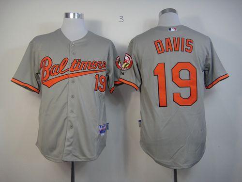 Custom Fan-Made Chris Davis Baltimore Orioles #19 Grey Baseball Jersey
