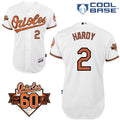 Custom Fan-Made J.J. Hardy Baltimore Orioles #2 White 1954 Baseball Jersey
