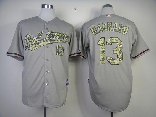 Custom Fan-Made Manny Machado Baltimore Orioles #13 Grey USMC Baseball Jersey