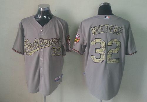Custom Fan-Made Matt Wieters Baltimore Orioles #32 Grey USMC Baseball Jersey