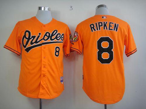 Custom Fan-Made Cal Ripken Baltimore Orioles #8 Orange Baseball Jersey