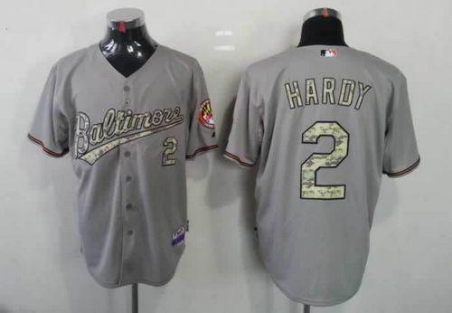 Custom Fan-Made J.J. Hardy Baltimore Orioles #2 Grey USMC Baseball Jersey