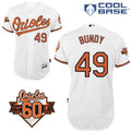Custom Fan-Made Dylan Bundy Baltimore Orioles #49 White 1954 Baseball Jersey