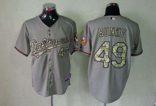 Custom Fan-Made Dylan Bundy Baltimore Orioles #49 Grey USMC Baseball Jersey