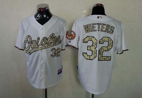 Custom Fan-Made Matt Wieters Baltimore Orioles #32 White USMC Baseball Jersey