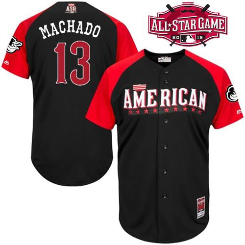 Custom Fan-Made Manny Machado Baltimore Orioles #13 Black 2015 All-Star Edition Baseball Jersey