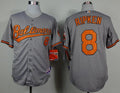Custom Fan-Made Cal Ripken Baltimore Orioles #8 Grey Baseball Jersey