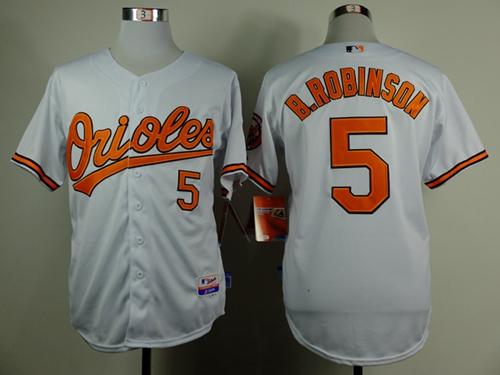 Custom Fan-Made Brooks Robinson Baltimore Orioles #5 White Baseball Jersey