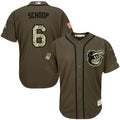 Custom Fan-Made Jonathan Schoop Baltimore Orioles #6 Green Service Edition Baseball Jersey