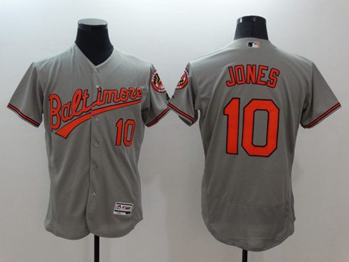 Custom Fan-Made Adam Jones Baltimore Orioles #10 Grey Baseball Jersey