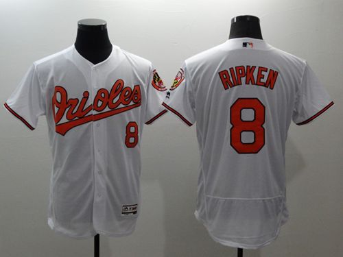 Custom Fan-Made Cal Ripken Baltimore Orioles #8 White Baseball Jersey
