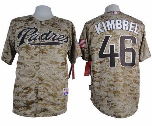 Custom Fan-Made Craig Kimbrel Camo San Diego Padres #46 Baseball Jersey
