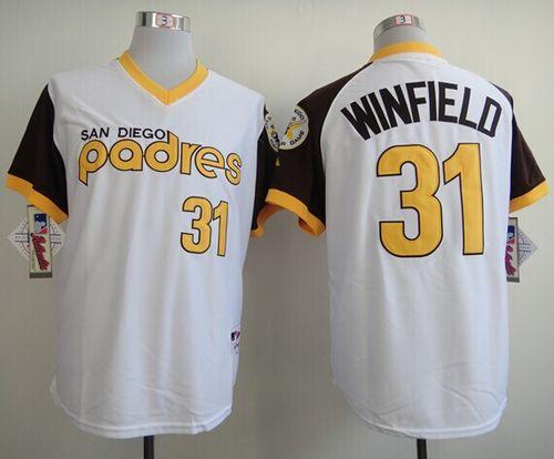 Custom Fan-Made Dave Winfield San Diego Padres #31 White 1978 Throwback Turn Back Clock Edition Baseball Jersey