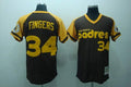 Custom Fan-Made Rollie Fingers Coffee San Diego Padres #34 Throwback Baseball Jersey