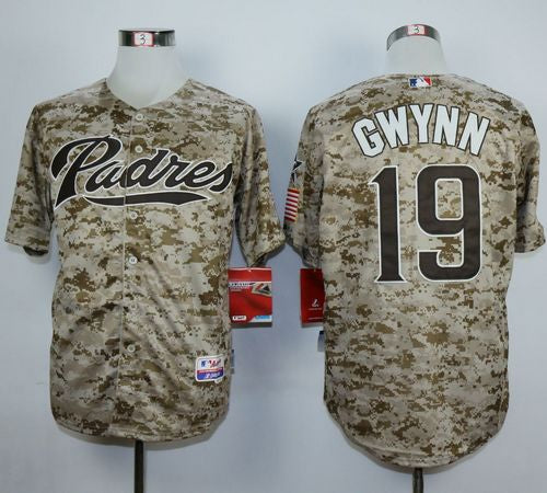 Custom Fan-Made Tony Gwynn Camo San Diego Padres #19 Baseball Jersey