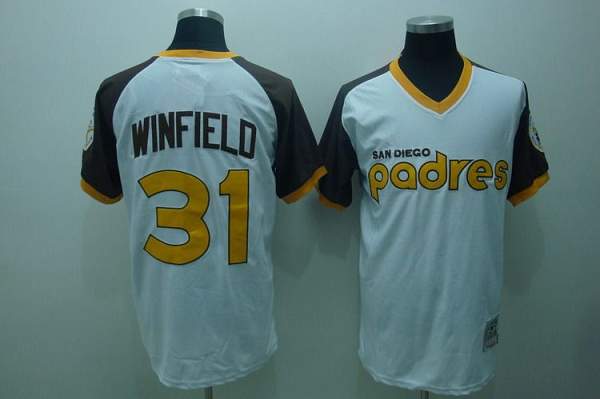 Custom Fan-Made Dave Winfield San Diego Padres #31 White Throwback Baseball Jersey