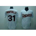 Custom Fan-Made Dave Winfield San Diego Padres #31 White Throwback Baseball Jersey