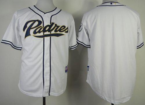 Custom Fan-Made White San Diego Padres Baseball Jersey San Diego Padres White Baseball Jersey