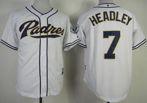 Custom Fan-Made Chase Headley San Diego Padres #7 White Baseball Jersey