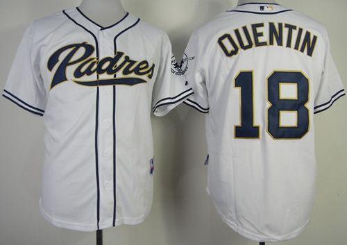 Custom Fan-Made Carlos Quentin San Diego Padres #18 White Baseball Jersey
