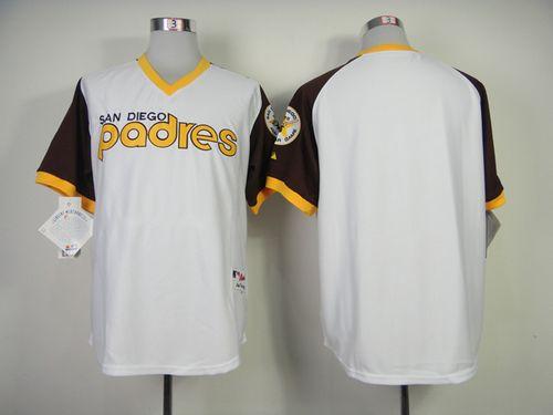Custom Fan-Made White 1978 San Diego Padres Baseball Jersey San Diego Padres White 1978 Throwback Turn Back Clock Edition Baseball Jersey