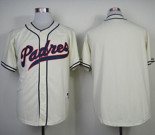 Custom Fan-Made Cream 1948 San Diego Padres Baseball Jersey San Diego Padres 1948 Throwback Turn Back Clock Edition Baseball Jersey