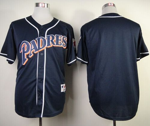 Custom Fan-Made Navy Blue 1998 San Diego Padres Baseball Jersey San Diego Padres Blue 1998 Throwback Turn Back Clock Edition Baseball Jersey