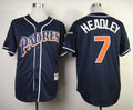Custom Fan-Made Chase Headley San Diego Padres #7 Blue 1998 Throwback Turn Back Clock Edition Baseball Jersey
