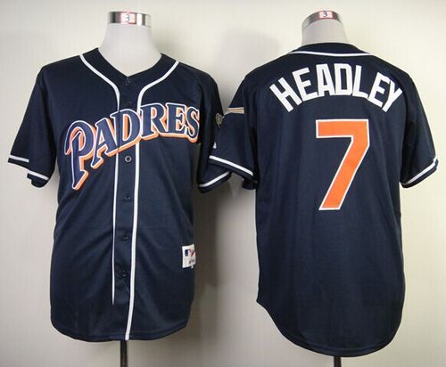 Custom Fan-Made Chase Headley San Diego Padres #7 Blue 1998 Throwback Turn Back Clock Edition Baseball Jersey