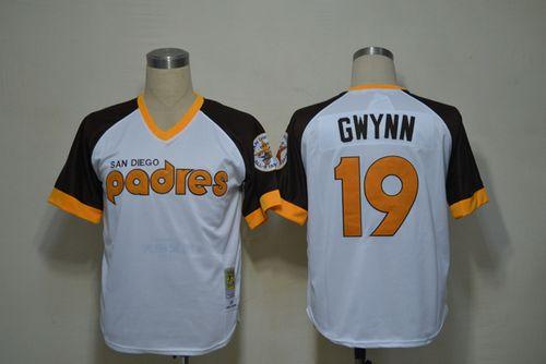 Custom Fan-Made Tony Gwynn San Diego Padres #19 White Throwback Baseball Jersey
