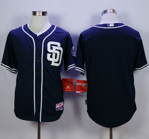 Custom Fan-Made Dark Blue San Diego Padres Baseball Jersey San Diego Padres Blue Baseball Jersey