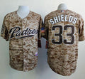 Custom Fan-Made James Shields Camo San Diego Padres #33 Baseball Jersey