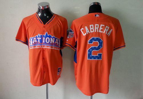 Custom Fan-Made Everth Cabrera San Diego Padres #2 Orange 2013 All-Star Edition Baseball Jersey