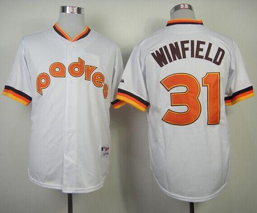Custom Fan-Made Dave Winfield San Diego Padres #31 White 1984 Throwback Turn Back Clock Edition Baseball Jersey