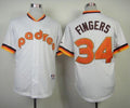 Custom Fan-Made Rollie Fingers San Diego Padres #34 White 1984 Throwback Turn Back Clock Edition Baseball Jersey