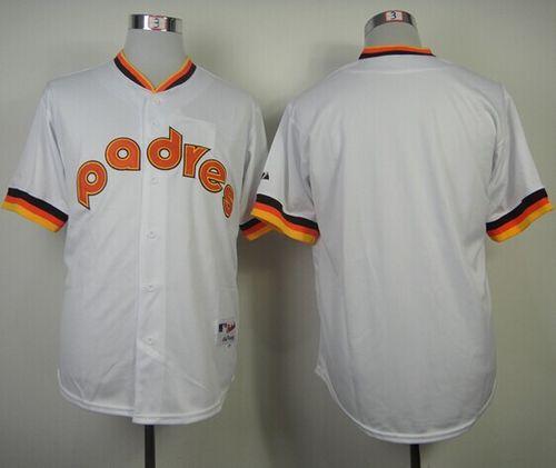 Custom Fan-Made White 1984 San Diego Padres Baseball Jersey San Diego Padres White 1984 Throwback Turn Back Clock Edition Baseball Jersey