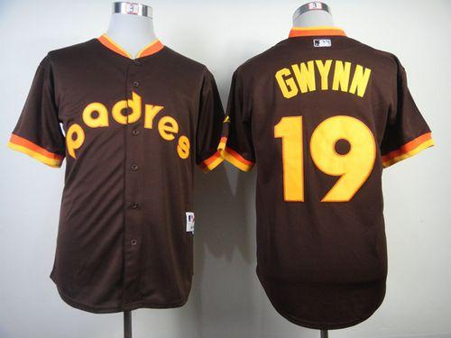 Custom Fan-Made Tony Gwynn Coffee San Diego Padres #19 1984 Throwback Turn Back Clock Edition Baseball Jersey