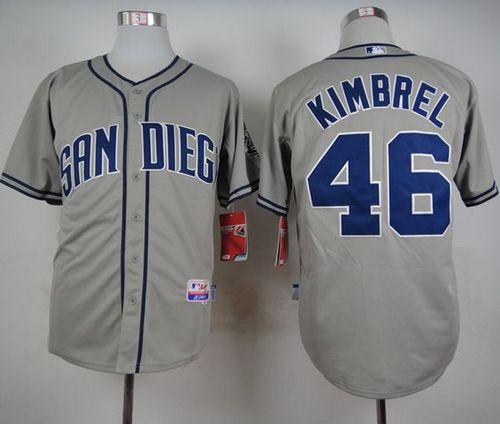 Custom Fan-Made Craig Kimbrel Coffee San Diego Padres #46 Grey Baseball Jersey