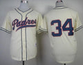 Custom Fan-Made Rollie Fingers San Diego Padres #34 1948 Throwback Turn Back Clock Edition Baseball Jersey